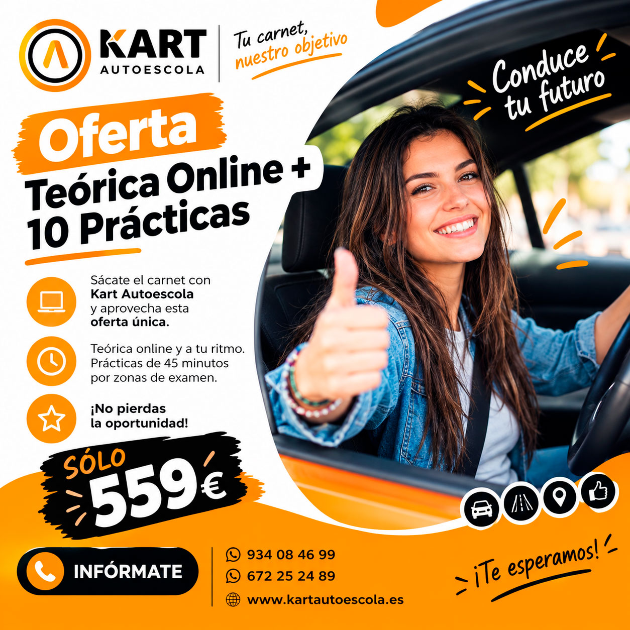 Oferta de carnet online con 10 prácticas